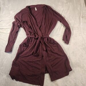 Gilligan O'Malley Tie Closed Robe, Purple, One Size,100% Soft Brushed Cotton